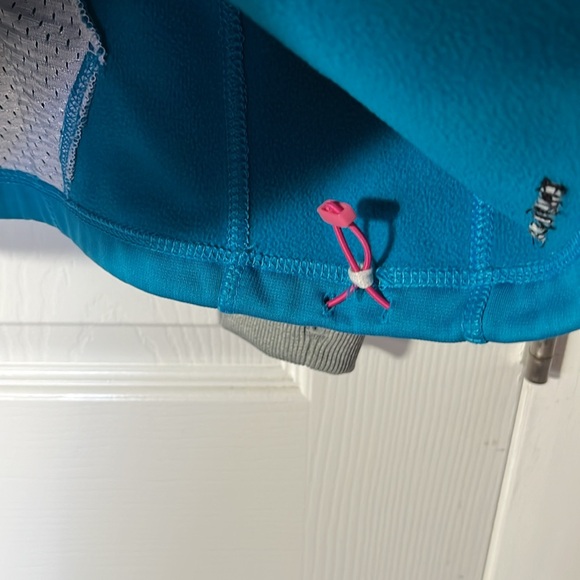 Nike Therma fit hoodie sweatshirt grey aqua pink swoosh thumb holes pouch pkt M - Picture 10 of 15